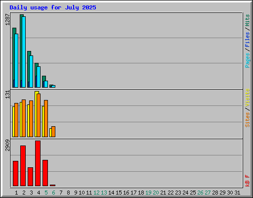 Daily usage for July 2025