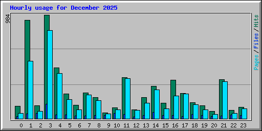 Hourly usage for December 2025