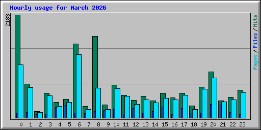 Hourly usage for March 2026