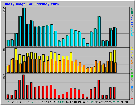 Daily usage for February 2026