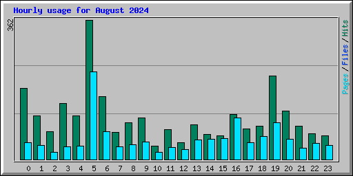 Hourly usage for August 2024