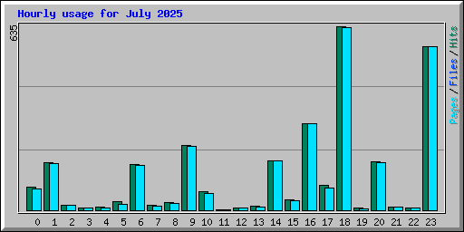 Hourly usage for July 2025