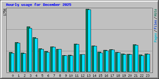 Hourly usage for December 2025